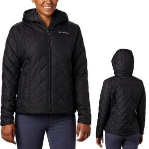 New! COLUMBIA Women's Copper Crest Hooded Black Jacket Fleece Lined Size XS